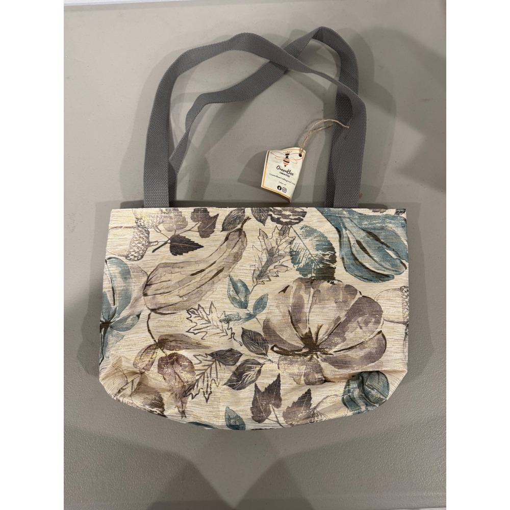 QueenBee Creative Tote Bag Womens OS Multi Cottagecore Boho Pumpkin Print
